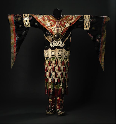 Cham Dance Costume Attire; Mongolia; Early 20th century textile (silk), bone, metal; Diane and Robrecht Lambin Collection - Antwerp L161.1.1.