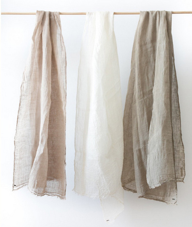 From the Road linen scarves; $195