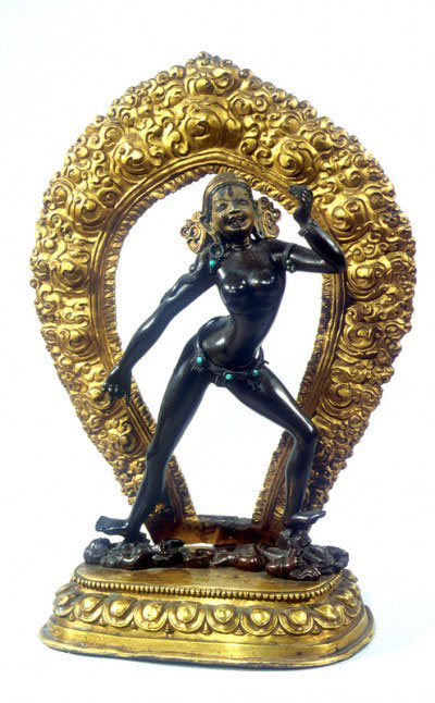 Vajrayogini, Tibet; 18th century Brass and gilt copper alloy C2005.16.47 (HAR 65470)