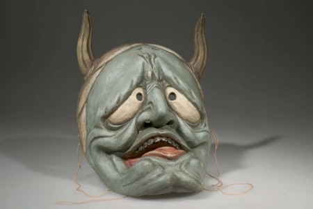 Horned Mask for Village Ceremonies; Japan; date unknown; wood, pigment, cord; American Museum of Natural History, 70.2/ 1204