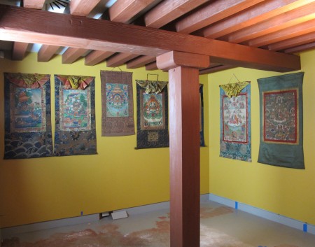 Hanging Thangkas were the last pieces to be removed