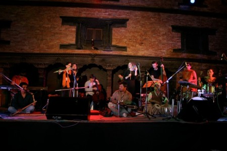 Jamie Baum performing in Nepal at Jazzmandu in 2009.