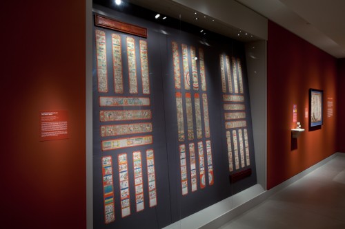 Installation photograph of the White Beryl manuscript from Bodies in Balance: The Art of Tibetan Medicine(on view at the Rubin Museum March 15