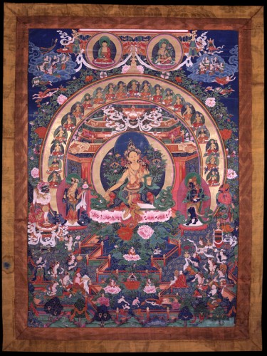 Tara Tibet; 19th century Pigments on cloth, silk brocade Rubin Museum of Art C2002.48.1 (HAR 65257) 