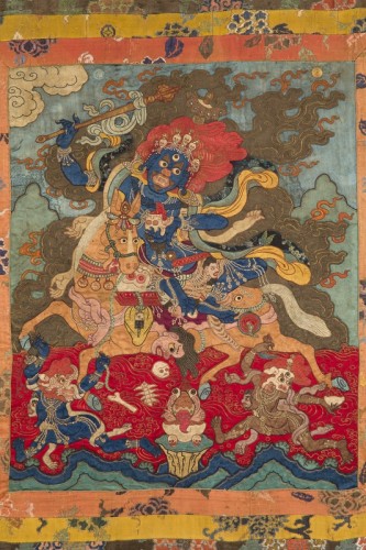 Glorious Goddess, the Queen Who Repels Armies Shri Devi, Magzor Gyalmo Mongolia; 18th century Textile Rubin Museum of Art Gift of Shelley & Donald Rubin Foundation F1996.19.1 (HAR 472) 