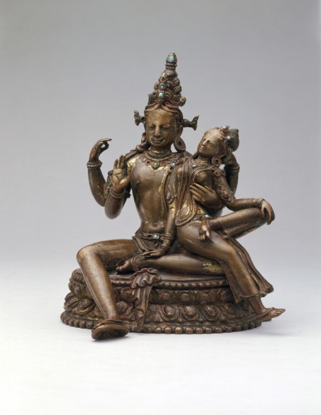 Shiva and Parvati; Nepal; 13th century; Metal; Rubin Museum of Art, C2005.16.12