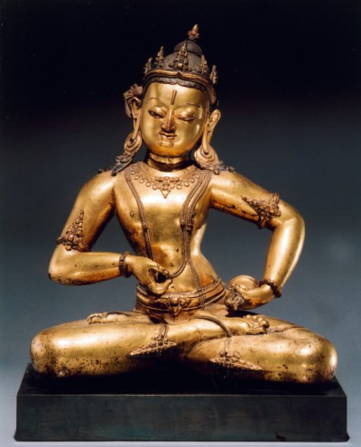 Vajrasattva, Nepal; 14th century, Gilt copper alloy, Rubin Museum of Art, C2005.16.10 (HAR 65432)