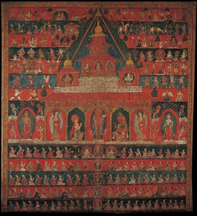 Rato Macchendranath Temple; Nepal; ca. 1850; Pigments on cloth; Rubin Museum of Art C2006.42.2 (HAR 89010)