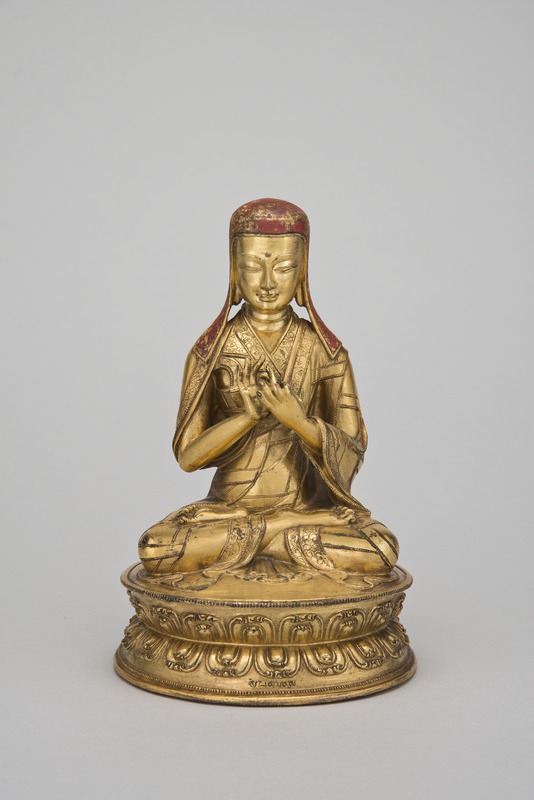 Tibetan Teacher Sakya Pandita Kunga Gyaltsen (1182 - 1251) Tibet; 16th century Gilt copper alloy with pigment Rubin Museum of Art C2005.16.37 (HAR 65460)