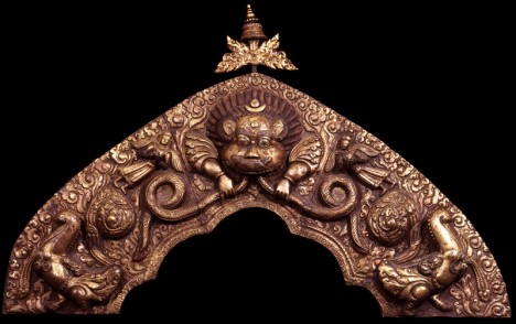 Torana Nepal; 19th century; Copper alloy; repoussé; Rubin Museum of Art; C2003.21.3