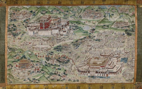 Lhasa and Surroundings | Tibet or Nepal; ca. 1850-1900 | Painting on canvas | Collection of the MAS, Antwerp, Belgium, AE.1973.0025 | Photograph Â© Bart Huysmans and Michel Wuyts, Musea en Erfgoed Antwerpen