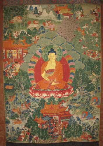 Previous Lives (Jataka) of Buddha Shakyamuni, Tibet; 18th century, Pigments on cloth, C2007.33.1 (HAR 65816)
