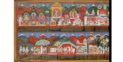 Temple Banner (Bilampau) Depicting Prince Virakusha''s Legend, Nepal; Dated 1864, Pigments on cloth, Rubin Museum of Art Gift of John and Fausta Eskenazi, C2002.44.2 (HAR 65814)