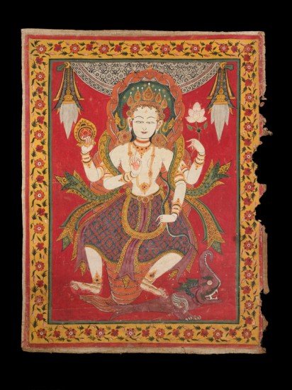 Two-sided Festival Banner of Varunani and Varahi; Nepal; 17th century; pigments on cloth; Rubin Museum of Art; C2007.19.1 (HAR 69050, 69051) Varunani is one of the the mother goddesses that Newar's worship through masked dances