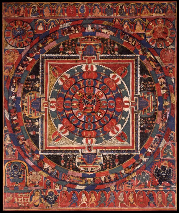 Mandala of Chakrasamvara; Tibet; 14th century; pigments on cloth; C2006.66.138 (HAR 97)
