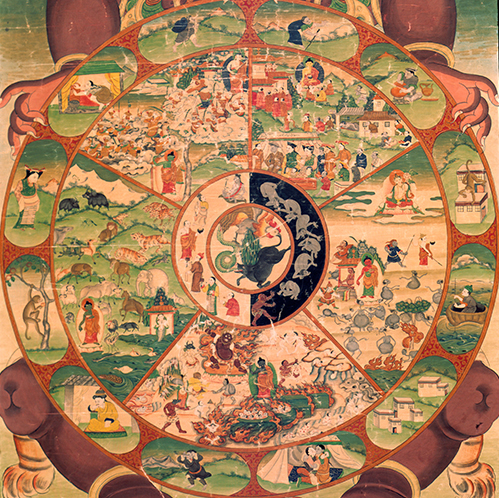 The Wheel of Life, Yama; Tibet; early 20th century, Pigments on Cloth, C2004.21.1 (HAR 65356)