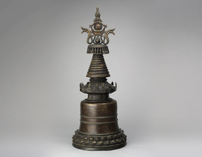 Reliquary, Stupa; Tibet; 14th Century; Metalwork; Rubin Museum of Art; C2003.12.2 (HAR 65213)