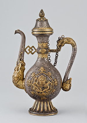 Parcel-gilt silver ritual ewer; Tibet or Mongolia; 19th century; parcel-gilt silver; Rubin Museum of Art; C2011.11 