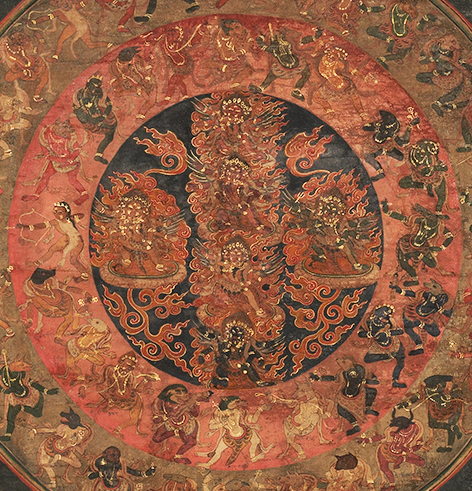 Peaceful and Wrathful Deities of the Bardo; Tibet; 19th century; Ground mineral pigments on cotton; Rubin Museum of Art; Gift of Shelley and Donald Rubin; C2006.66.539 (HAR 1015)
