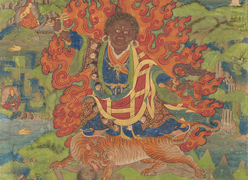 Padmasambhava as Dorje Drolo; Tibet or Bhutan; 18th century; pigments on cloth; Rubin Museum of Art; Gift of the Shelley & Donald Rubin Foundation; F1996.31.14 (HAR 528)