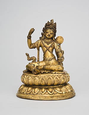 Nyima Oser, One of the Eight Manifestations of Padmasambhava; Tibet; 18th century; gilt copper alloy; Rubin Museum of Art; Gift of the Shelley & Donald Rubin Foundation; F1997.31.22 (HAR 700022)