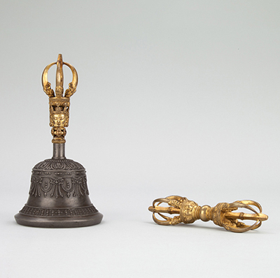 Vajra and Bell; late 19th century; silver and metal; Rubin Museum of Art; L2013.41.1.1