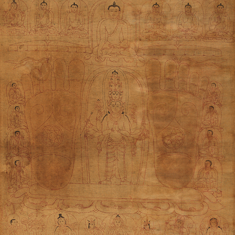 Bodhisattva Avalokiteshvara in the Tradition of King Songtsen Gampo; Central Tibet; 13th century; pigments on cloth; Rubin Museum of Art; gift of Shelley and Donald Rubin; C2003.50.5 (HAR 271)
