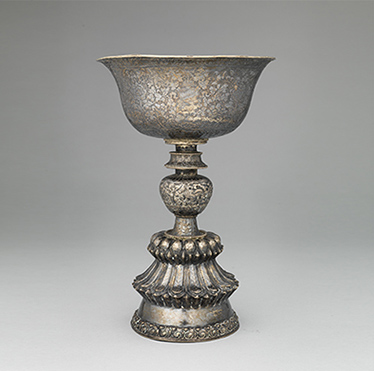 Butter Lamp; 18th century; Metal, silver; Rubin Museum; of Art Gift of Ralph Redford; C2008.27 (HAR 57010)