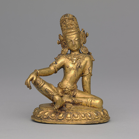 Indra; Nepal; 16th century; gilt copper alloy; Rubin Museum of Art; C2005.16.44 (HAR 65467)