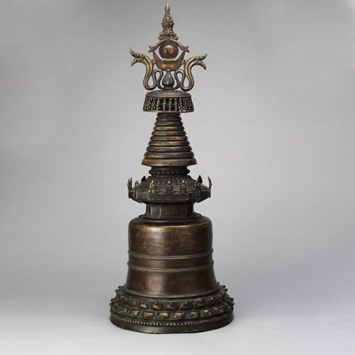 Stupa; Tibet; 14th century; metalwork; C2003.12.2 (HAR 65213)