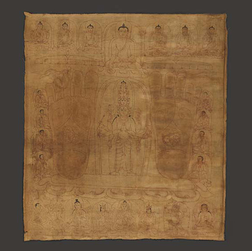 Bodhisattva Avalokiteshvara in the Tradition of Emperor Songtsen; Gampo; Central Tibet; 13th century; pigments on cloth; Rubin Museum of Art; Gift of Shelley and Donald Rubin; C2003.50.5 (HAR 271)