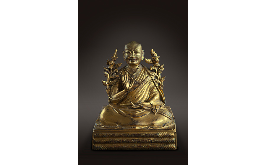 Portrait Sculpture of Changkya Ropai Dorje (1717-1786); China; Qing dynasty, 18th century; copper alloy with gilding; height: 16 1/4 in. (15.8 cm); Yury Khokhlov Collection; photograph by Bashir Borlakov