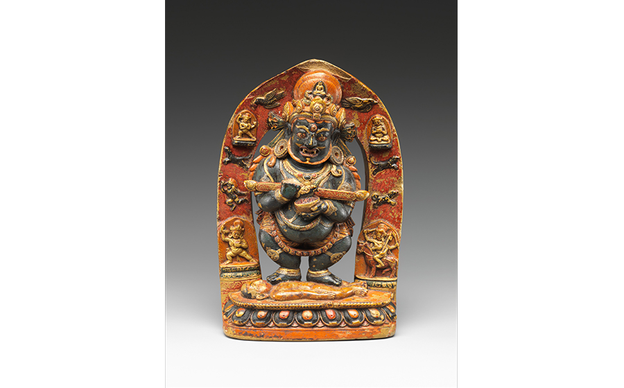 Panjaranatha Mahakala; Tibet; 14th century; steatite with color and gilding; 7 x 4 1/2 x 1 1/2 in. (17.8 x 11.4 x 3.8 cm); The Metropolitan Museum of Art; gift of Florence and Herbert Irving, 2015; 2015.500.4.18.