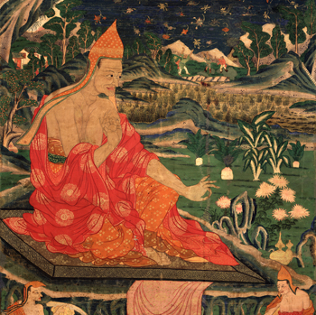 Indian Teacher, Vasubhandu Tibet; 19th century; Pigments on cloth; Rubin Museum of Art; Gift of Shelley and Donald Rubin; C2006.66.467 (HAR 928)