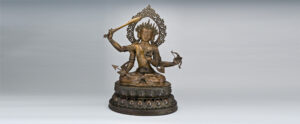 Manjushri Namasangiti; Tibet; 19th century; metal alloy; Rubin Museum of Art; gift of Shelley and Donald Rubin; C2013.9a-c