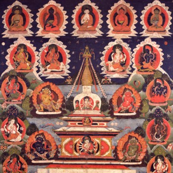 Ushnisavijaya and Celebration of Old Age (Jyatha Janko); Nepal; 19th century; pigments on cloth; Rubin Museum of Art; Gift of the Shelley & Donald Rubin Foundation; F1997.17.24 (HAR 100024)
