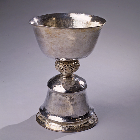 Butter Lamp Batang, Eastern Tibet; [date] Silver Collection of The Newark Museum, Purchase 1920 H: 13 3/4 in. Diam: 10 1/2 in. L2013.32.2 (20.355A,B)
