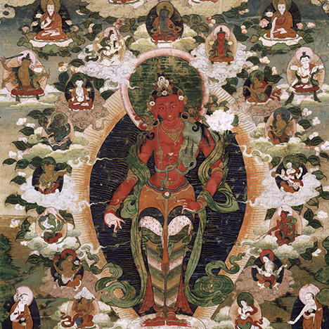 Red Avalokiteshvara; Tibet or Nepal; 19th century; pigments on cloth; Rubin Museum of Art; Gift of Shelley & Donald Rubin Foundation; F1996.18.2 (HAR 469)