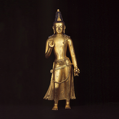 The One of Loving Kindness, Maitreya; Mongolia; late 18th - early 19th century; gilt copper alloy with pigment; Rubin Museum of Art; C2005.12.1 (HAR 65413)