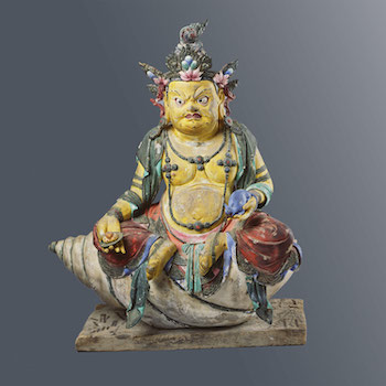 Yellow Jambhala China; 1600-1699, Yuan Dynasty Clay Rubin Museum of Art C2006.64.1 (HAR 65728)