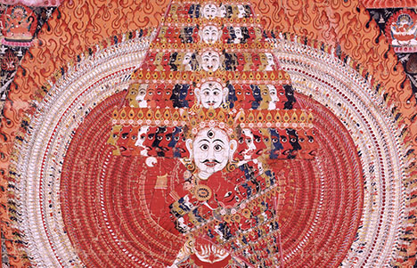 Shiva Vishavarupa; Nepal; mid-19th century; pigments on cotton; Rubin Museum of Art; C2003.20.2 (HAR 65250)