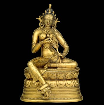 Goddess Marichi; Mongolia; late 17th century or early 18th century; gilt copper alloy; Rubin Museum of Art; C2005.16.26 (HAR 65449)
