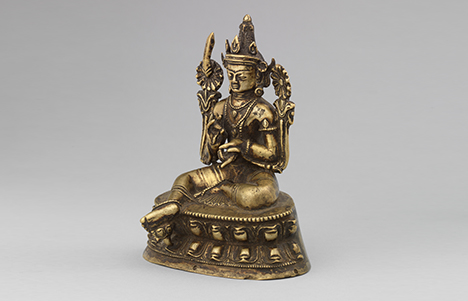 Manjushri; Nepal; 17th century; Gilt copper alloy; Rubin Museum of Art; Rubin Museum of Art, Gift of Ralph Redford; C2008.25 (HAR 57008)
