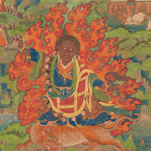 Dorje Drolo, One of Eight Manifestations of Padmasambhava; Central Tibet; 18th century; pigments on cloth; Rubin Museum of Art; gift of the Shelley & Donald Rubin Foundation; F1996.31.14 (HAR 528)