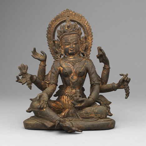 Vasudhara, Goddess of Abundance; Nepal; 17th century; Gilt Copper Alloy; Rubin Museum of Art; C2007.27.2 (HAR 65795)