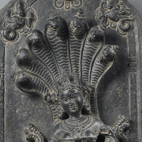 Snake Goddess Manasa; Northeastern India; ca 12th century; phyllite; Rubin Museum of Art; C2005.36.2 (HAR 65569)