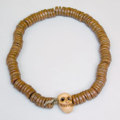 Human Cranium Prayer Beads; Tibet; 18th or 19th century; cranium and stone; Rubin Museum of Art; gift of Anne Breckenridge Dorsey; C2012.6.4
