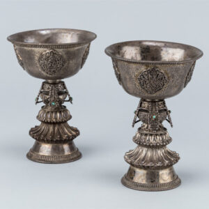Butter Lamp; Tibet; 18th–20th century; Silver, turquoise; Rubin Museum of Art; C2011.13.8.2