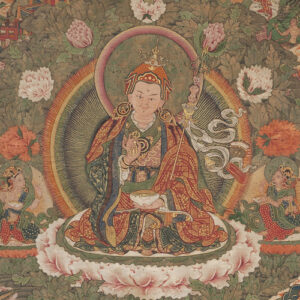 Padmasambhava, His Eight Manifestations, and Scenes from His Life; Gangteng Monastery, Bhutan; 19th century; pigments on cloth; Rubin Museum of Art; gift of Shelley and Donald Rubin; SC2012.4.13 (HAR 1093