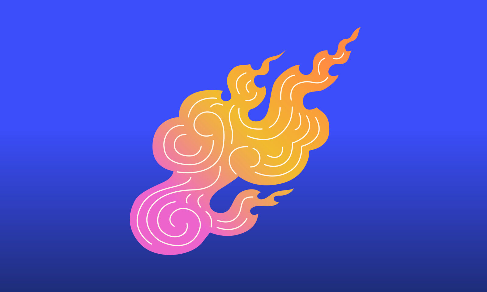 Awaken Podcast logo with blue background and a stylized pink, yellow, and orange flame at the center.